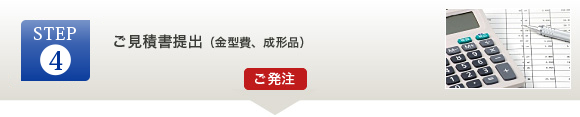 ご見積書提出（金型費、成形品）→ご発注