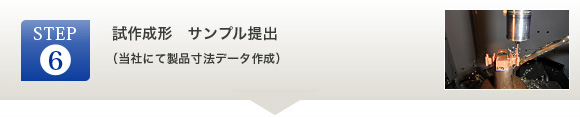 試作成形　サンプル提出（当社にて製品寸法データ作成）